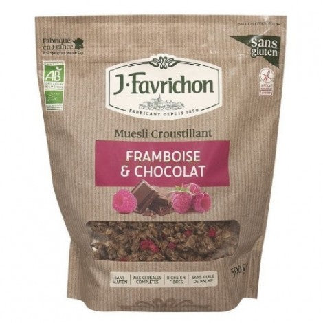 CRUNCHY MUESLI FRAMBUESA Y CHOCOLATE S/G 375G BIO - FAVRICHON