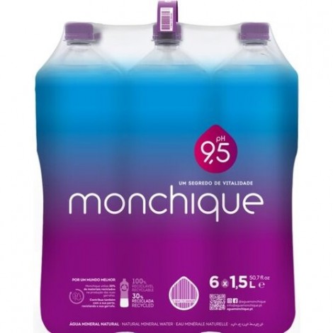 PACK AGUA ALCALINA 9,5 PH 1,5 L 6UDS - MONCHIQUE