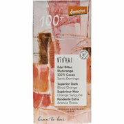 CHOCOLATE NEGRO 100% CON NARANJA SANGUINA BIO 90GR - VIVANI