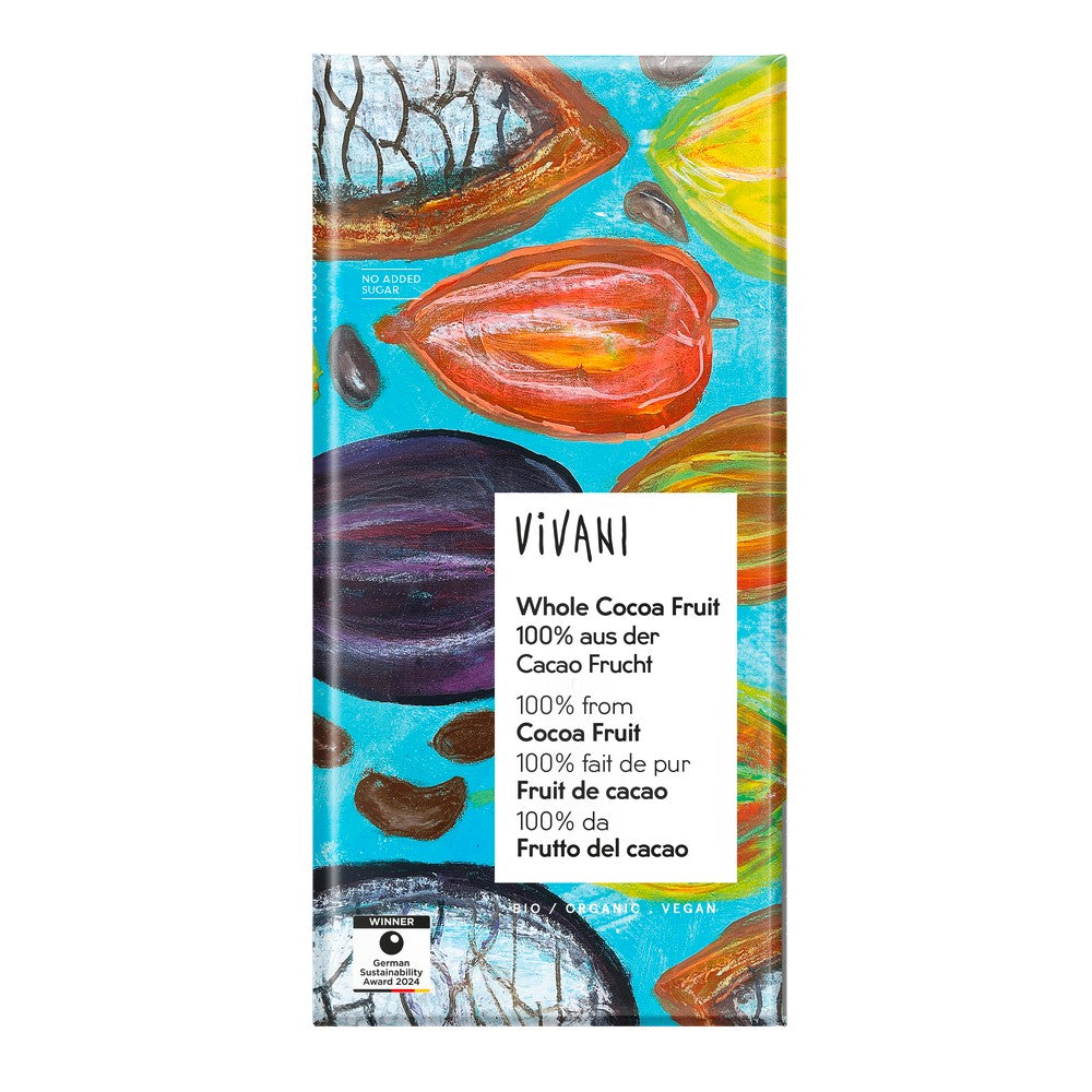 CHOCOLATE NEGRO C/ HOJUELAS FRUTA DE CACAO BIO 80GR - VIVANI